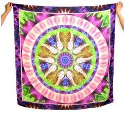 Personalized Digital Printed Chiffon Silk Square Scarves For Chateau Frence