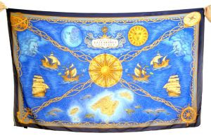 Personalized Digital Printed Polyester Chiffon Oblong Scarves For Spain Resort Compass Map Design Scaref Gift