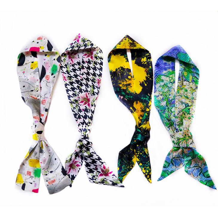 Printed 100 Silk Accessory Twilly For Brand