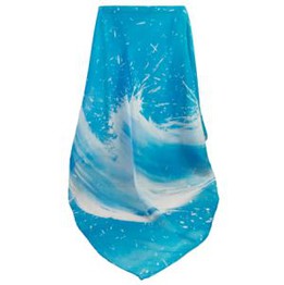 Printed 100% Silk Chiffon Square Scarf