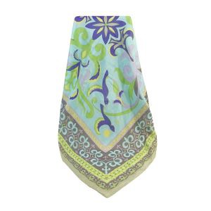 Printed Natural Silk Cotton Square Scarf For Summer