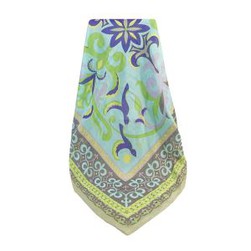 Printed Natural Silk Cotton Square Scarf For Summer
