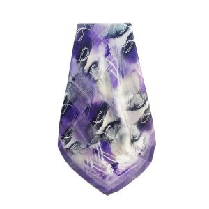 Purple Printing Twill Silk Hijab No Minimum