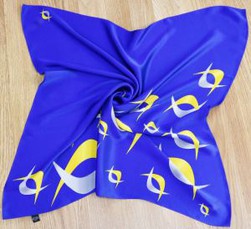 Screen Printed Silk Satin Scarf