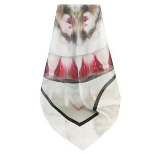 Silk Chiffon Scarf With Hand Hem