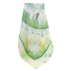 Silk Chiffon Square Scarf With Hand Hem