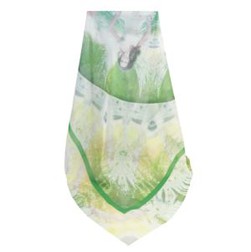 Silk Chiffon Square Scarf With Hand Hem