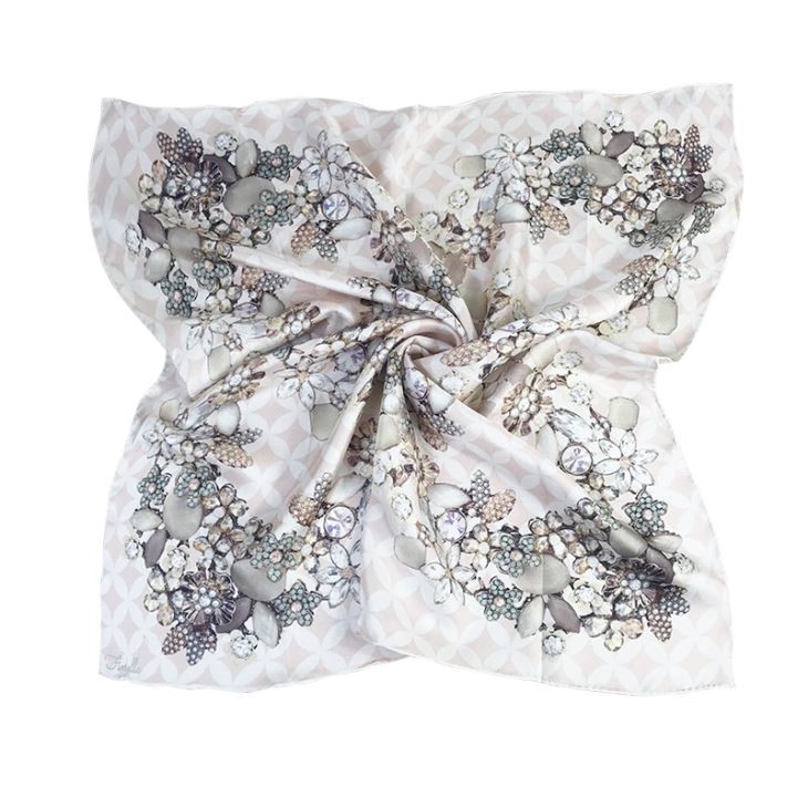 Silk Twill Floral Scarf