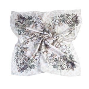 Silk Twill Floral Scarf