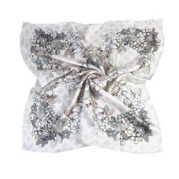 Silk Twill Floral Scarf