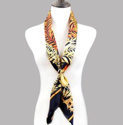 Spain Fashion Brand Screen Print Twill Silk Scarves