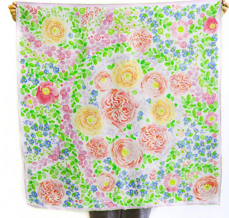 UK Fashion Brand Digital Print Silk Twill Scarves
