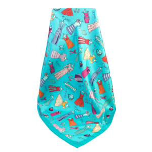 Lovely Design Blue Silk Twill Hijab