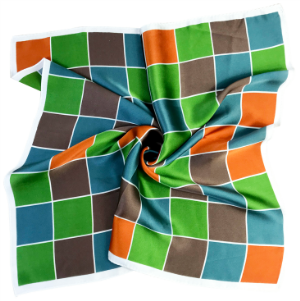 Digital Printed Silk Hijab With Hand Hem